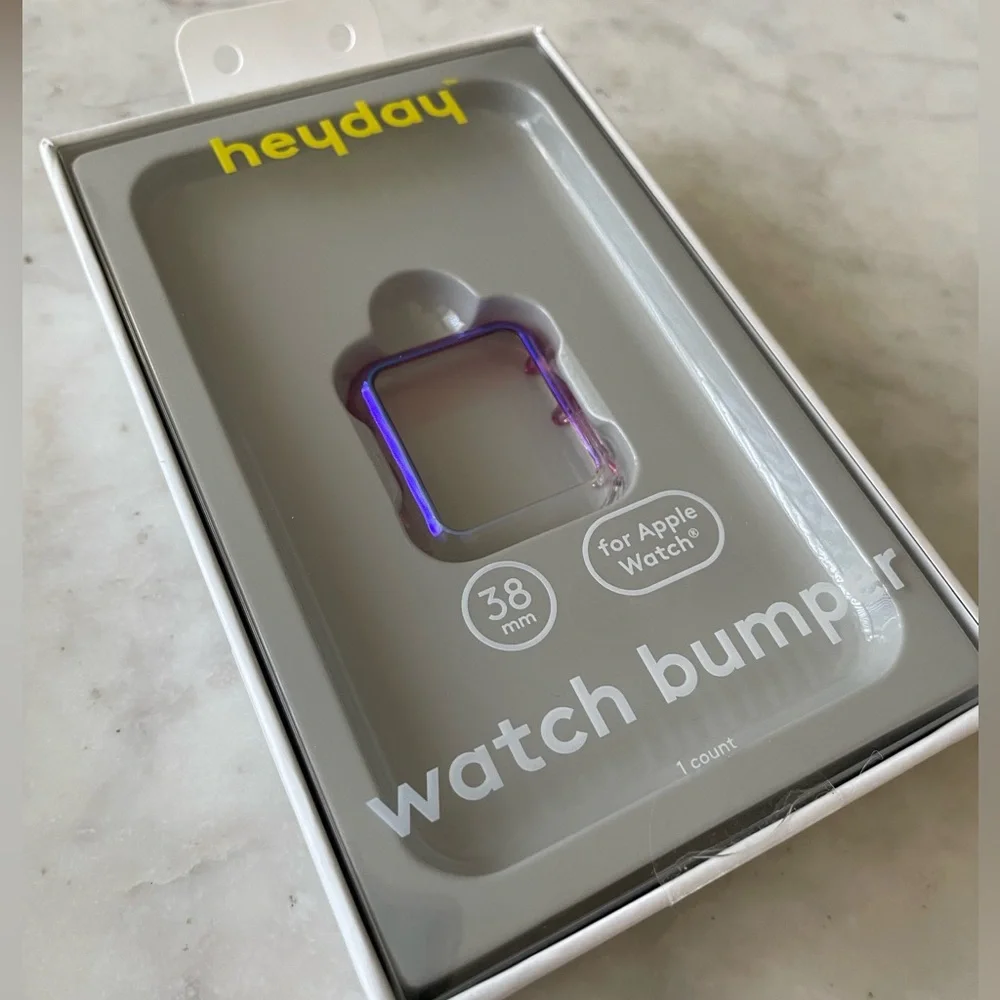 NEW- HeyDay brand 38mm Apple Watch purple bumper case in original sealed box